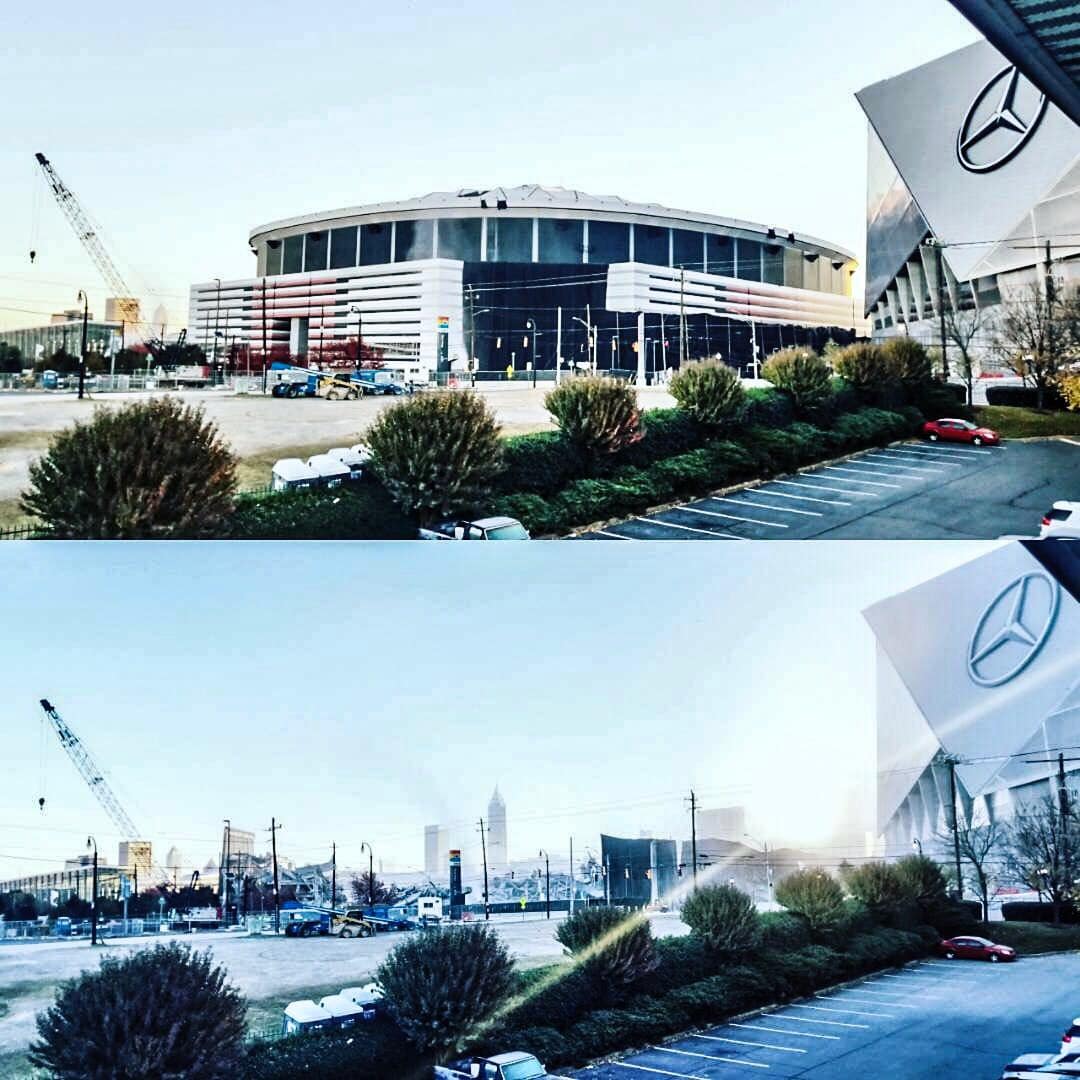 The Georgia Dome... before and after. (Photos by Asep Mawardi)