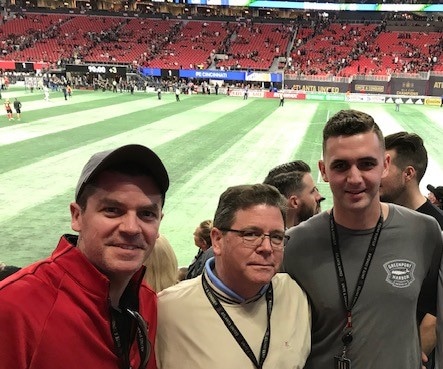 Bill, Marty and Emmet cheer on Atlanta United.