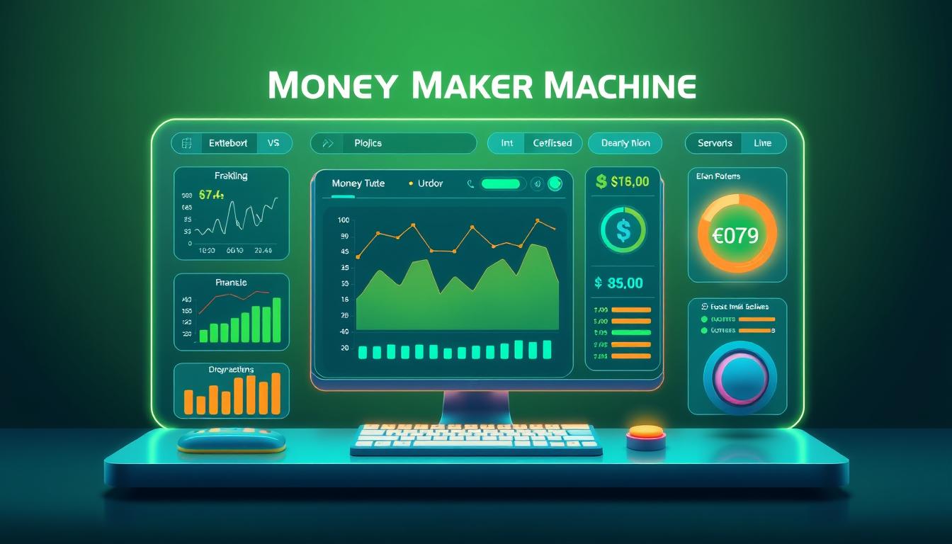 Generate an image of Money Maker Machine software interface Generate an image of Money Maker Machine software interface