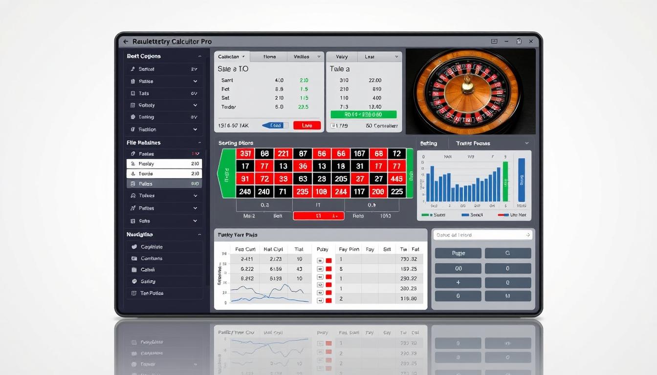 Generate an image of Roulette Calculator Pro software interface Generate an image of Roulette Calculator Pro software interface