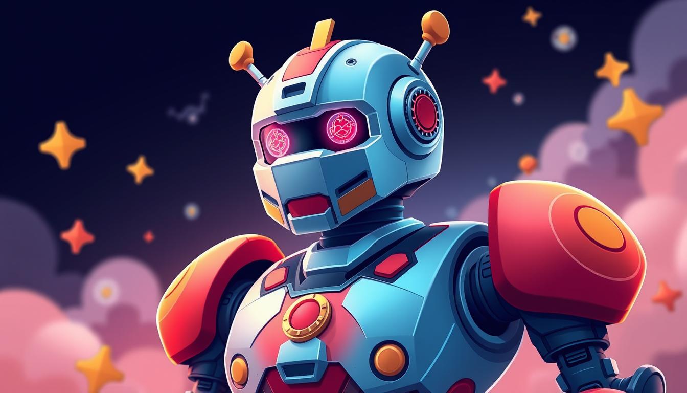 Generate an image of a robot icon representing Roulette Bot Plus