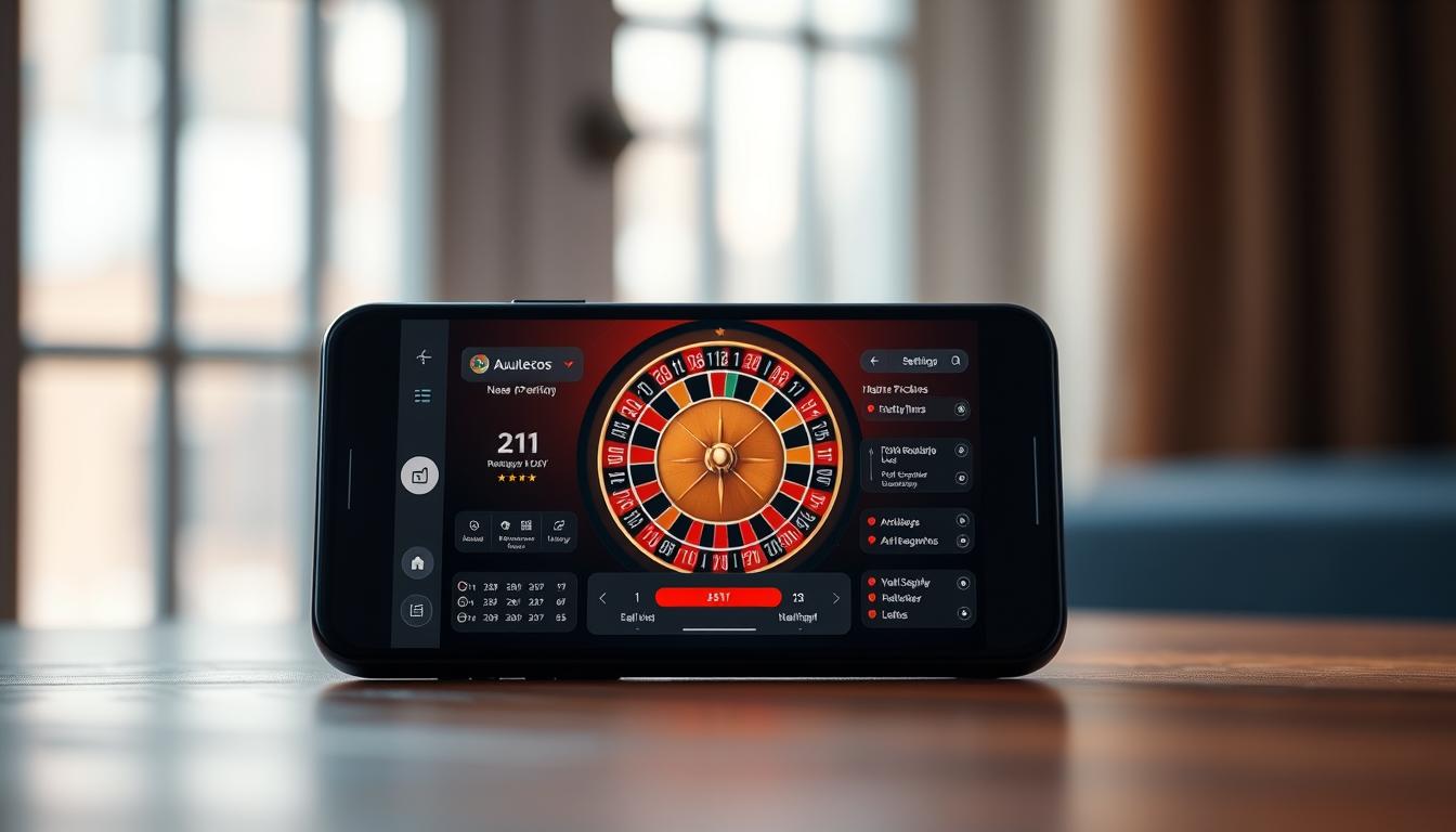 A smartphone screen displaying a clean, user-friendly roulette prediction app interface. The app features a central wheel visualization, with various predictive algorithms and betting strategies highlighted. The background blurs subtly, drawing the eye to the intuitive app controls and settings. Warm, muted tones evoke a sense of thoughtful design. The overall scene conveys a seamless, high-tech experience for anticipating roulette outcomes. Crisp lighting from an unseen window creates depth and highlights the app's sleek, responsive elements. A smartphone screen displaying a clean, user-friendly roulette prediction app interface. The app features a central wheel visualization, with various predictive algorithms and betting strategies highlighted. The background blurs subtly, drawing the eye to the intuitive app controls and settings. Warm, muted tones evoke a sense of thoughtful design. The overall scene conveys a seamless, high-tech experience for anticipating roulette outcomes. Crisp lighting from an unseen window creates depth and highlights the app's sleek, responsive elements.