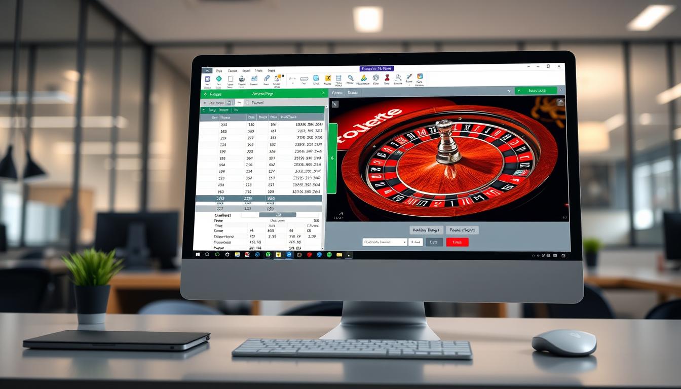 Generate an image of a desktop computer screen displaying the Roulette Tracker Pro PC software.