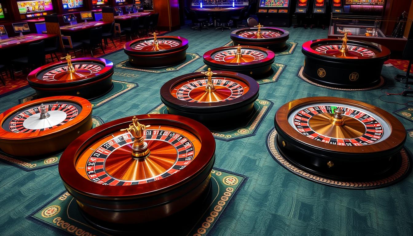 Generate an image of a roulette table with different variants Generate an image of a roulette table with different variants