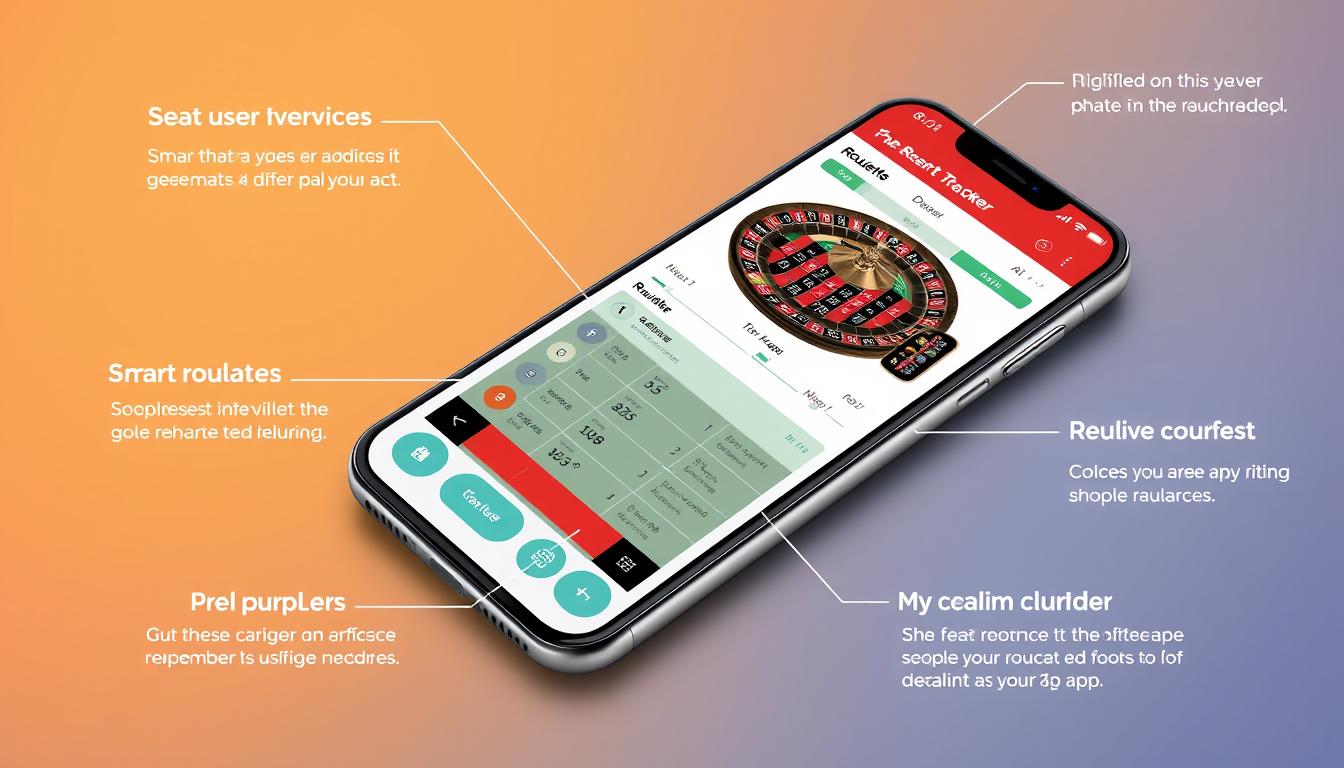 Generate an image of a smartphone displaying the Smart Roulette Tracker app interface.