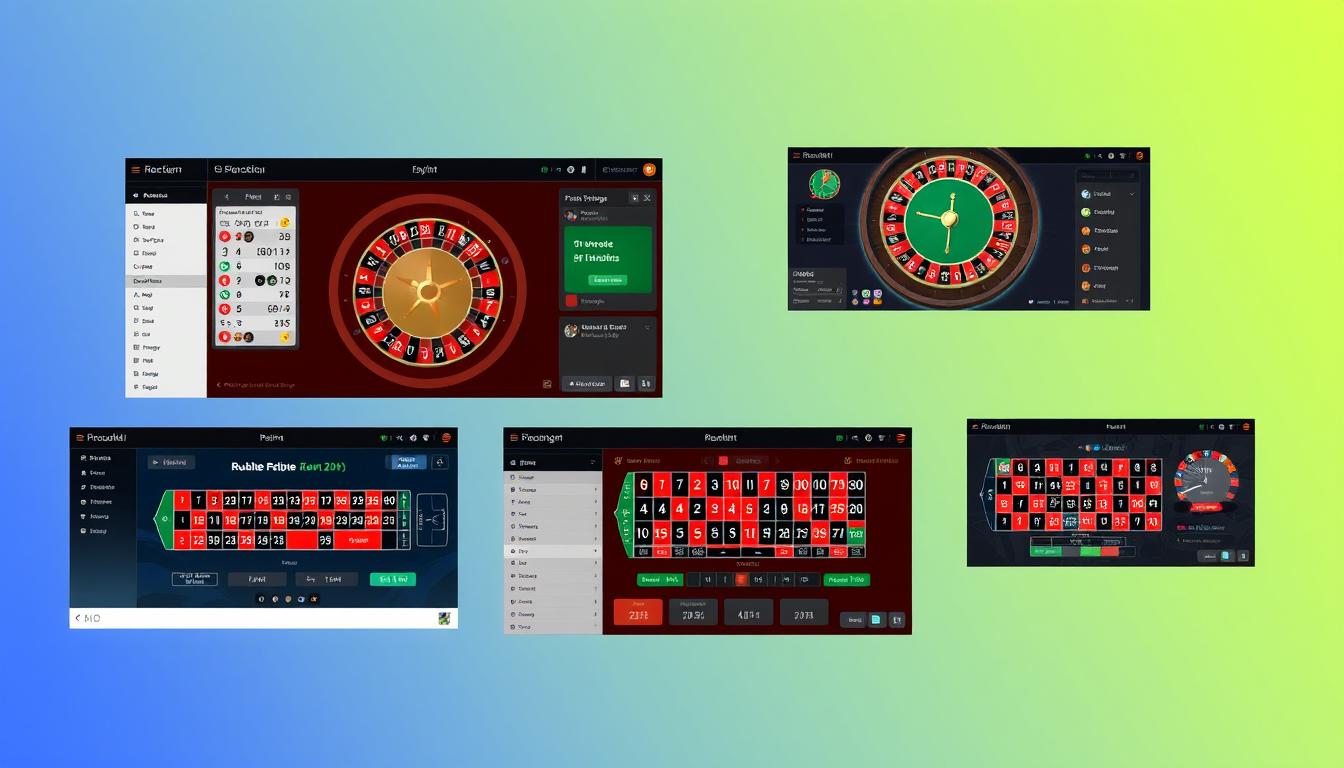 Generate an image representing various types of roulette betting software