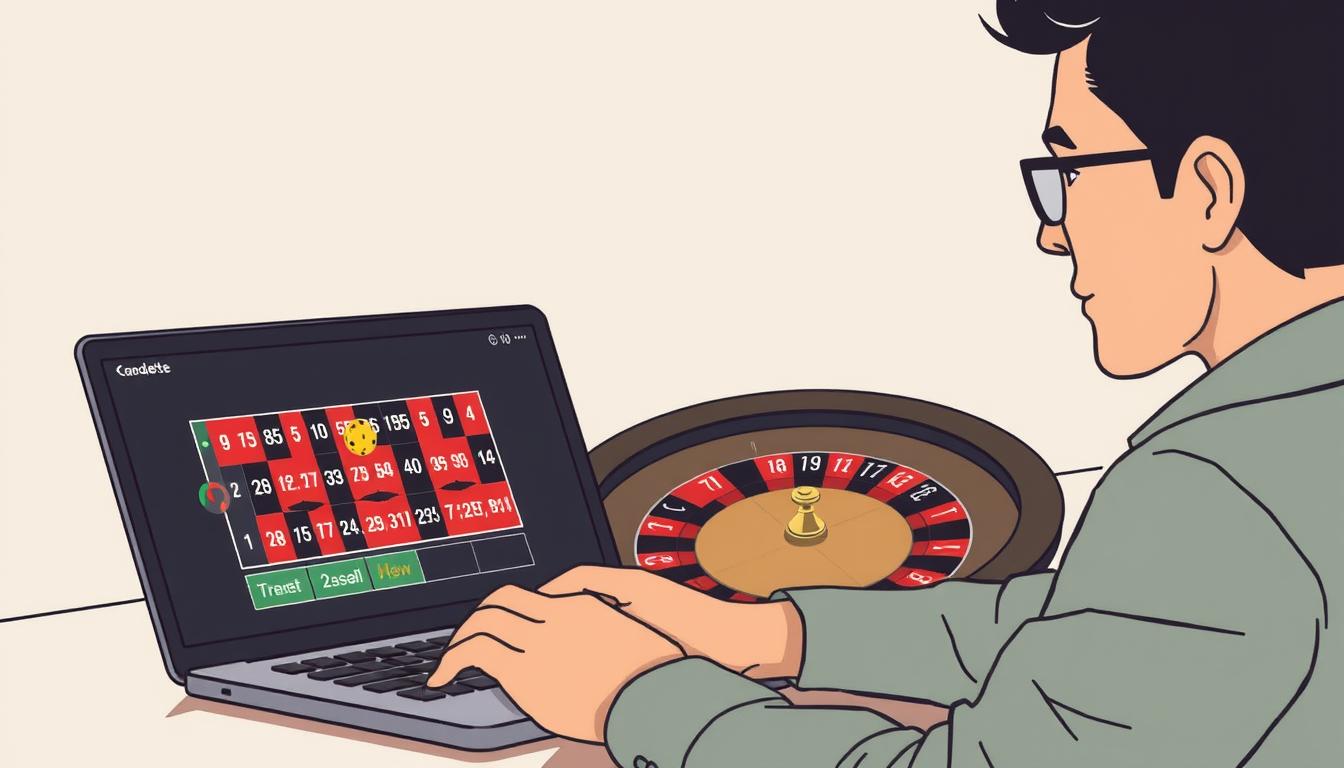 Image of a person using roulette prediction software on a computer Image of a person using roulette prediction software on a computer
