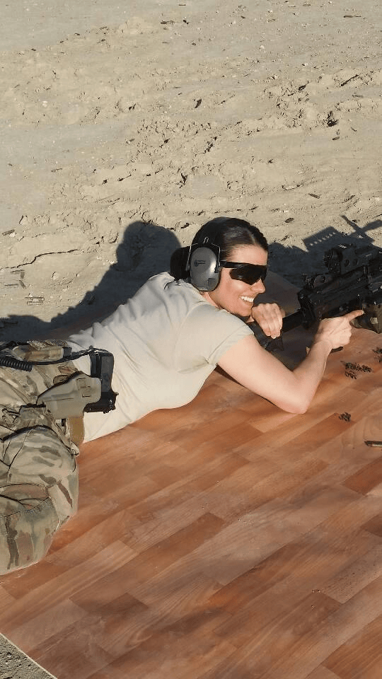 Rowdie smiling while deployed