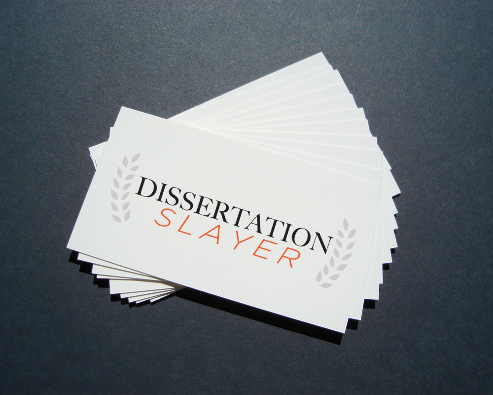 Dissertation Slayer logo on business card