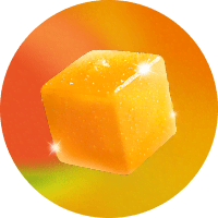 A Roxii Immunity Supercube on a yellow gradient background
