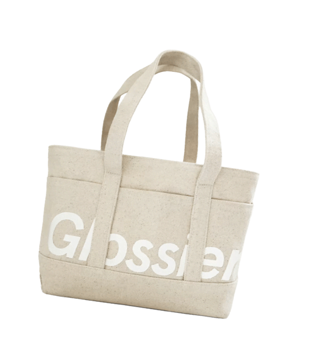 A glossier canvas bag
