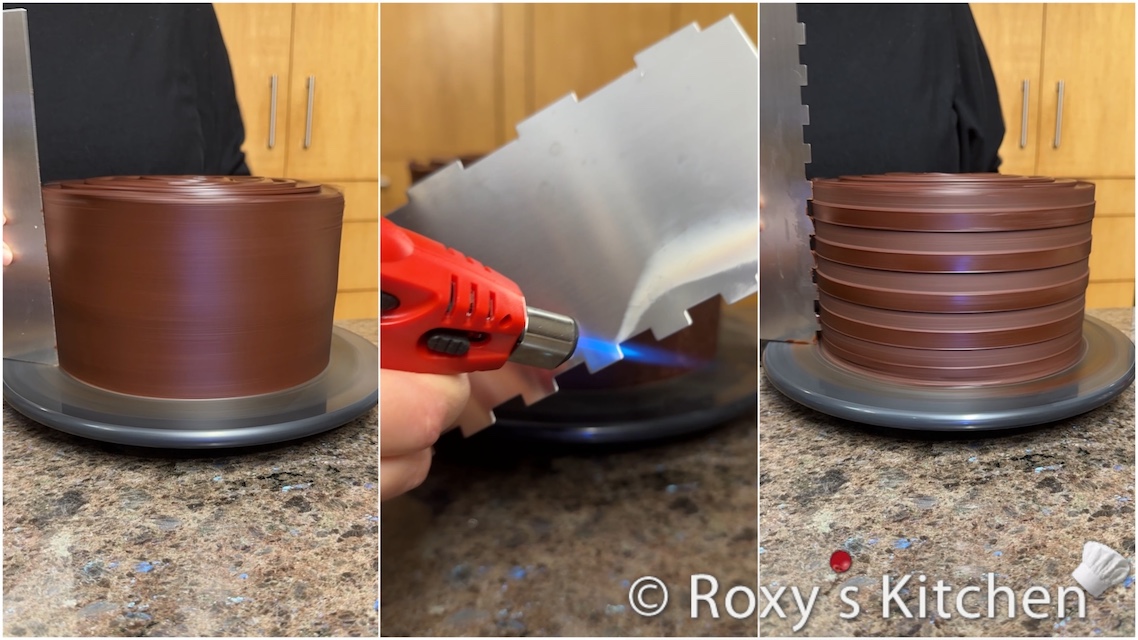 How to Use a Cake Comb on Cake Covered in Chocolate Ganache