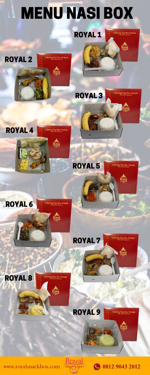 Paket standar isi 5 rp 15.000; Menu Nasi Box Royal Snack Box