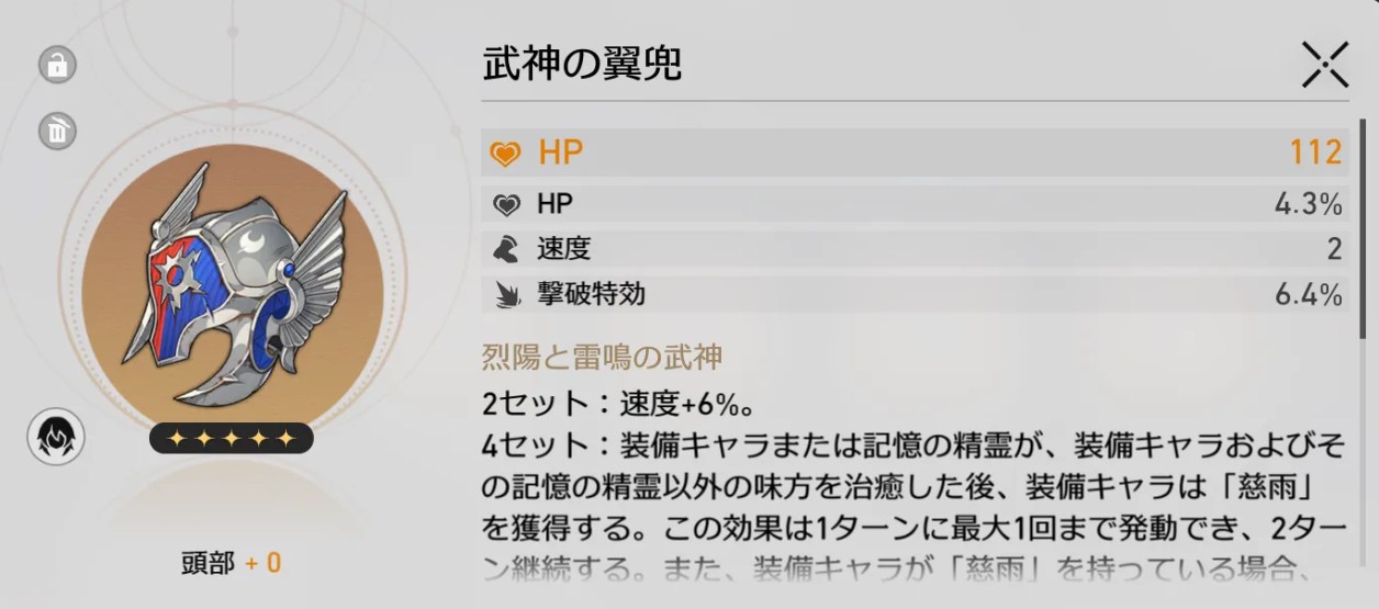 サブステータスに速度が付いた遺物