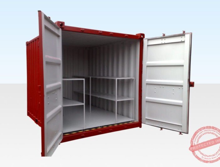 10 x 8ft Flat Floor Bunded Store