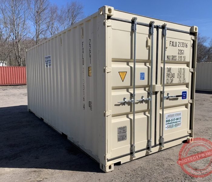 20′ x 8′ x 8.5′ Tall– New Shipping/Storage Container – Wind and Watertight – Beige