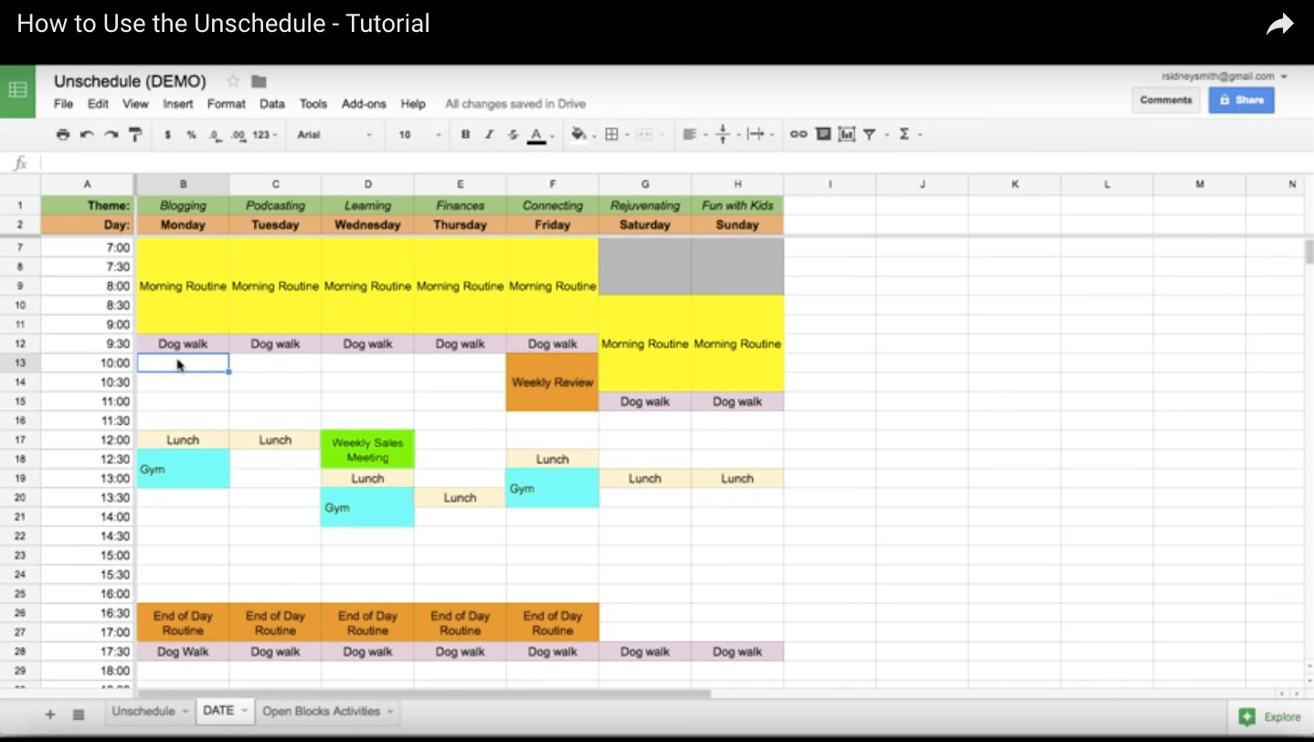 How to Use the Unschedule - Tutorial