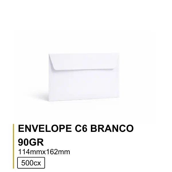 Envelope Branco C6 114x162 90GR Silicone-500Cx