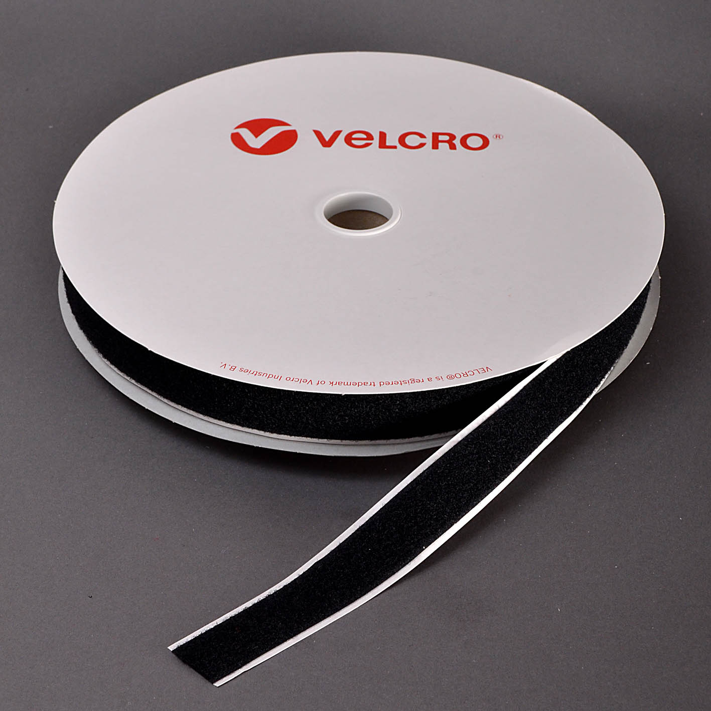 25mm Self Adhesive VELCRO® Brand Black Loop 25m Roll RT6