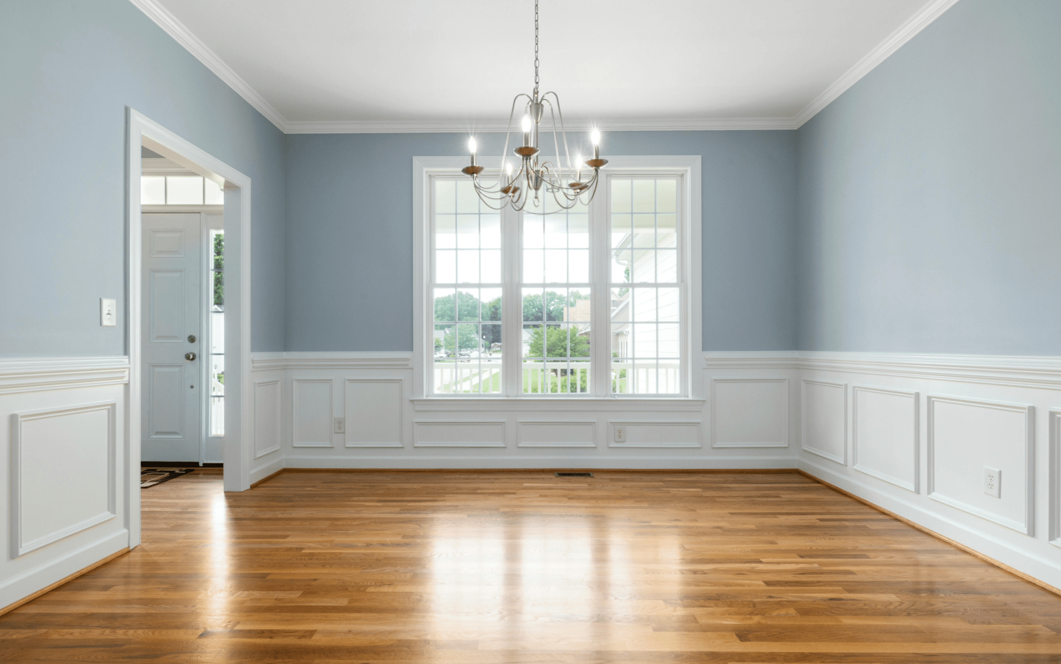 General contractors in New Jersey managing a full home renovation project. Full glass window installation and flooring.