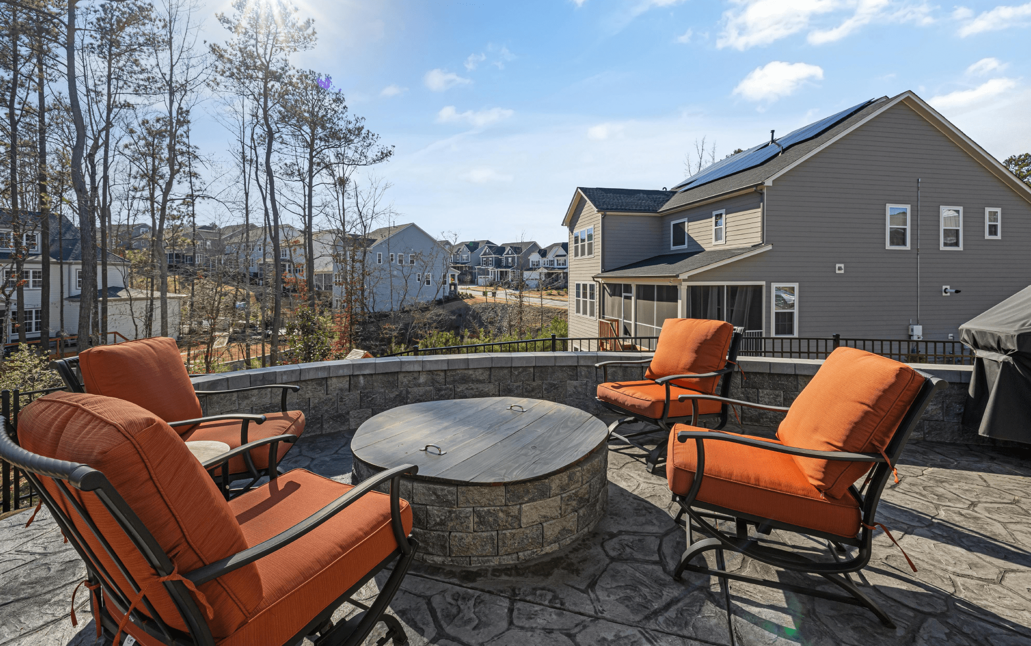 Custom masonry work on the exterior of a New Jersey home.