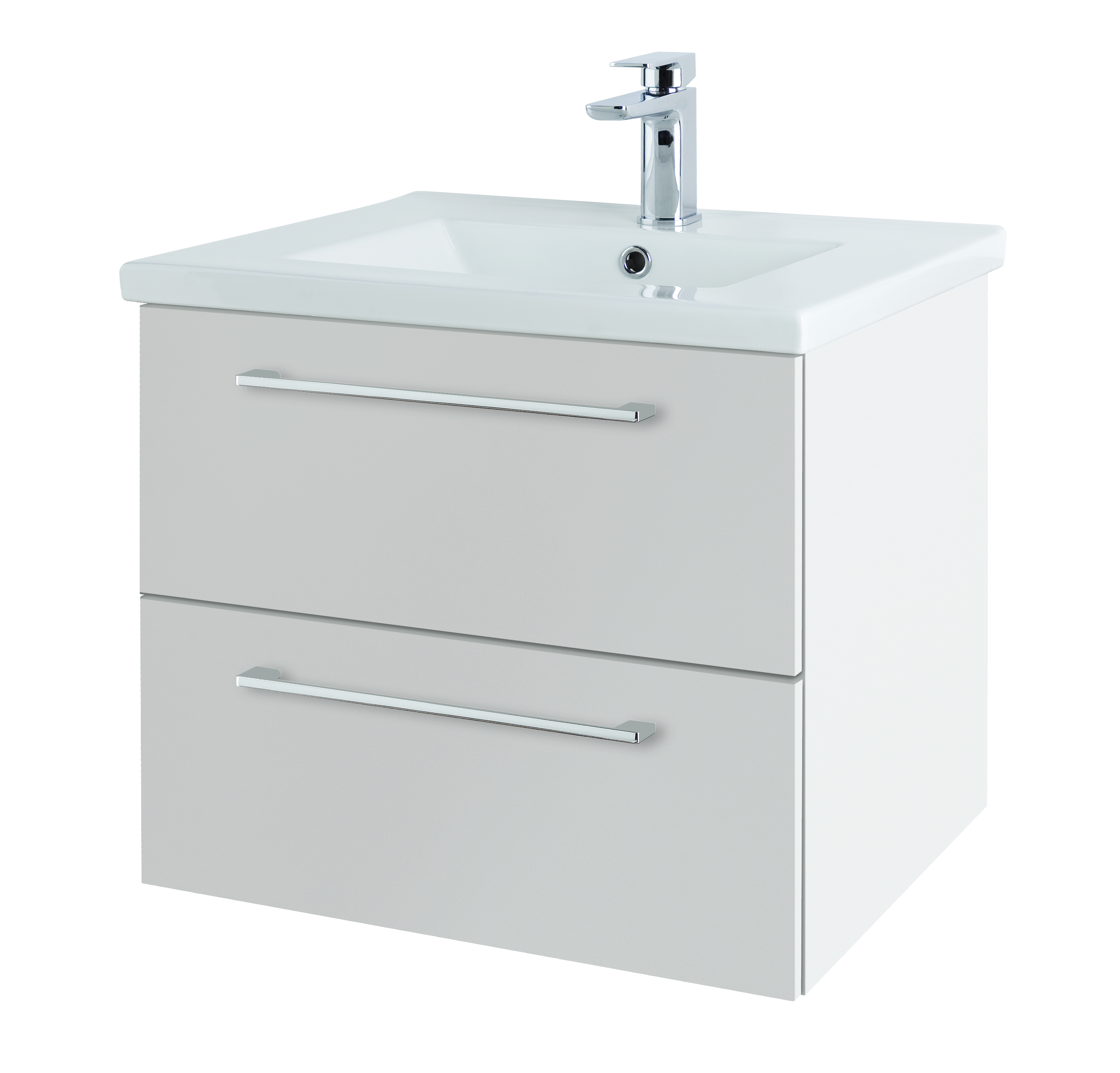 Cesena 500mm Twin Drawer Wall Hung Unit White