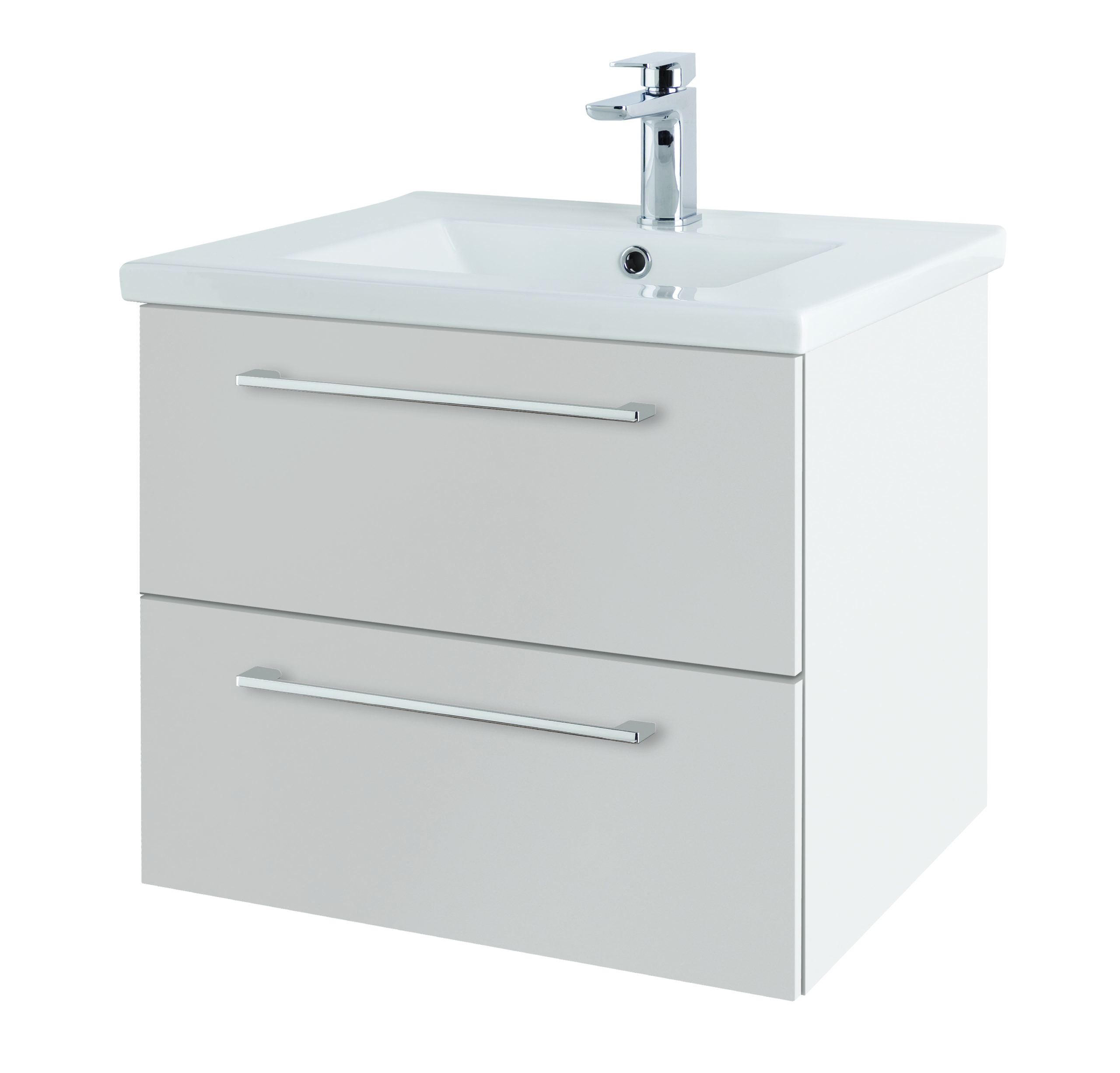 Cesena 600mm Twin Drawer Wall Hung Unit White