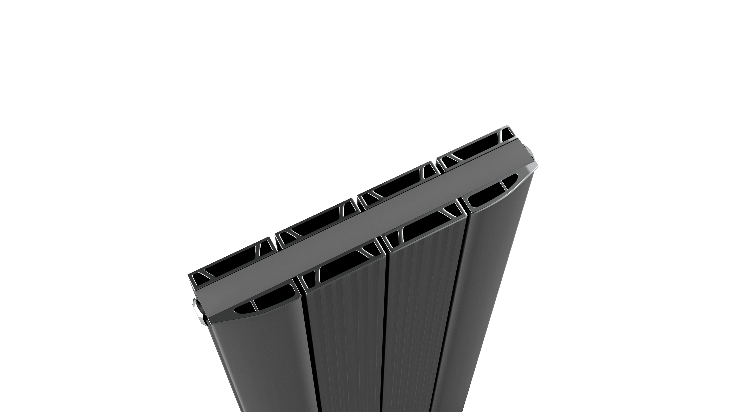 Jupiter Four Panel Black Radiator 1800 x 375