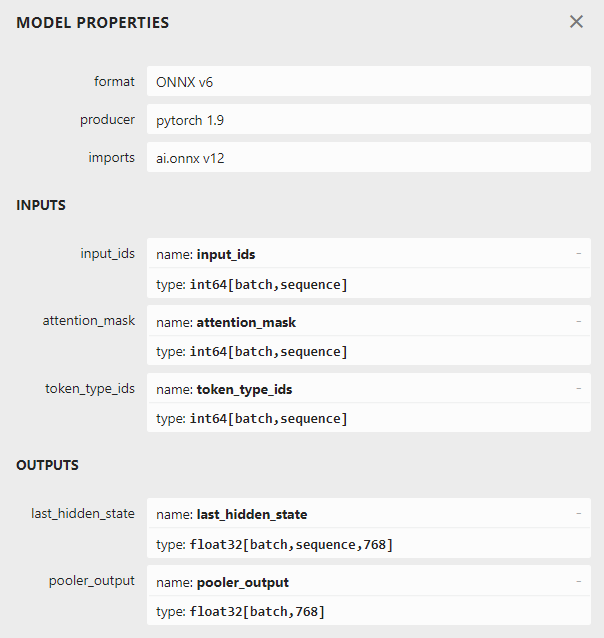 Netron - ONNX Model Properties