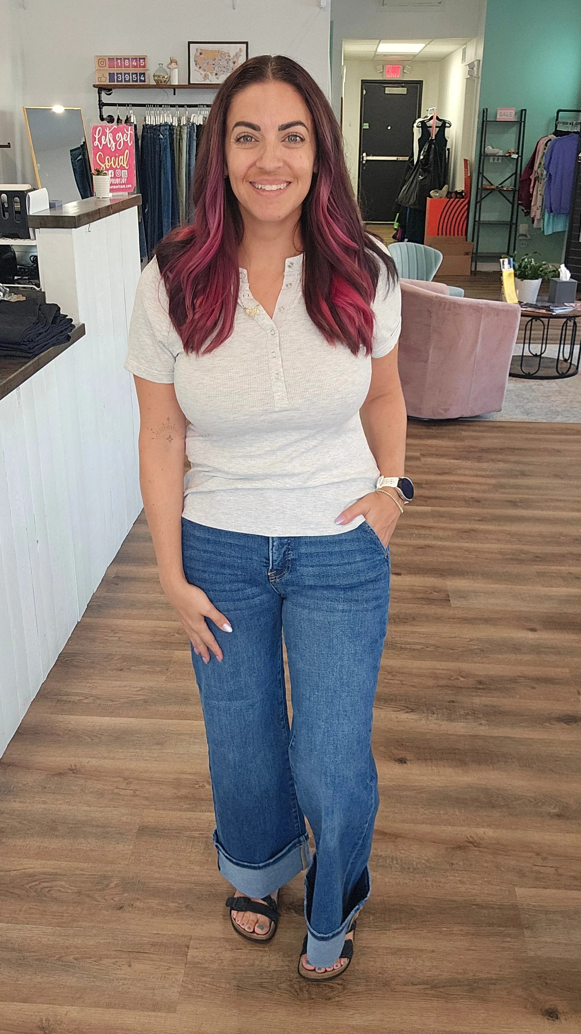 Ruby Joy Boutique Risen Jeans Size Chart - Premium Gradient Background Gallery - Full HD