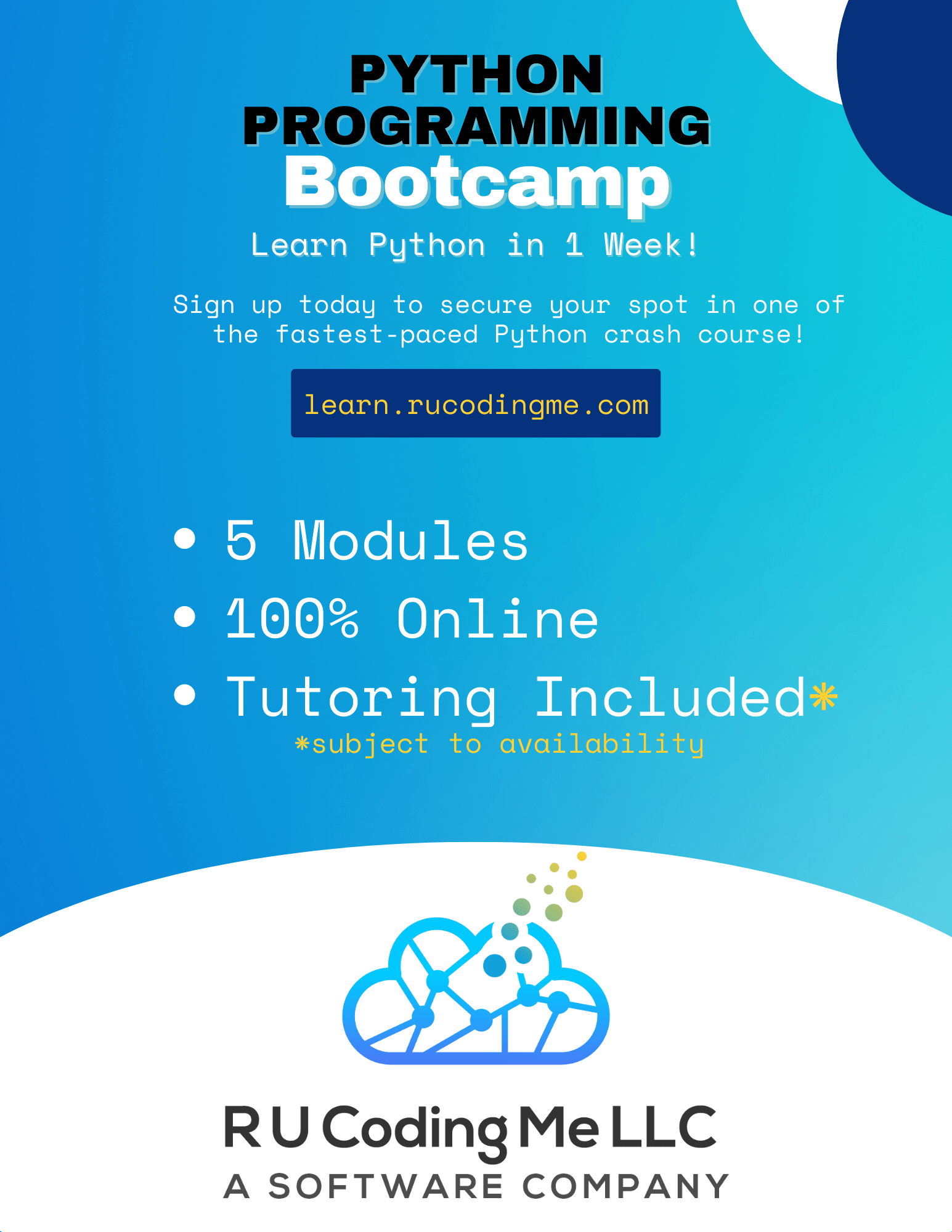 what is a coding bootcamp, R U Coding Me's Introductory Python Course