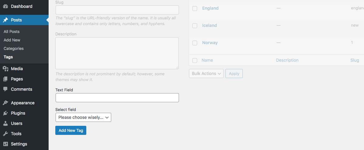 For instance imagine you want to save additional data on a category or tag. WordPress Meta Boxes for Posts and Terms and Options Pages