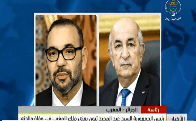 تعزية تبون لجلالة الملك على التلفزيون الجزائري (فيديو)