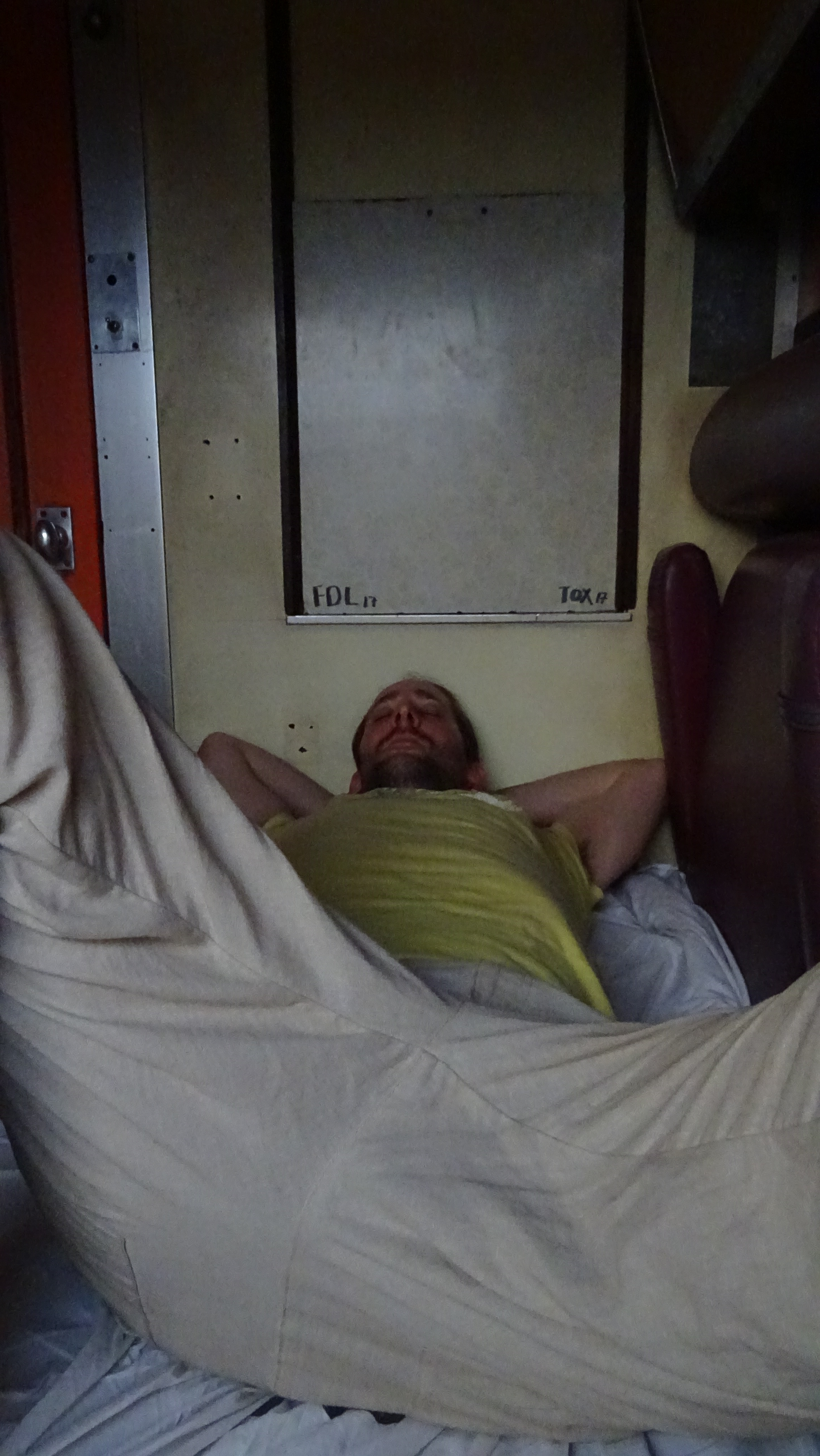 Rasmus on a train