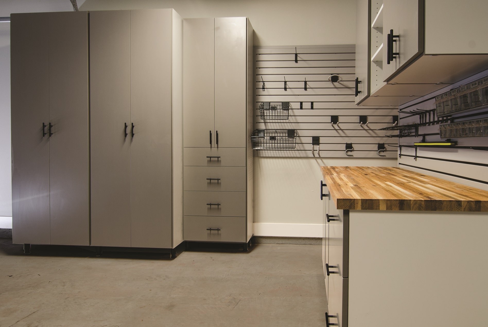 Our cabinets are designed to combine luxurious wood surfaces with supporting plywood. Custom Built Garages New Orleans - Custom Garage Cabinets