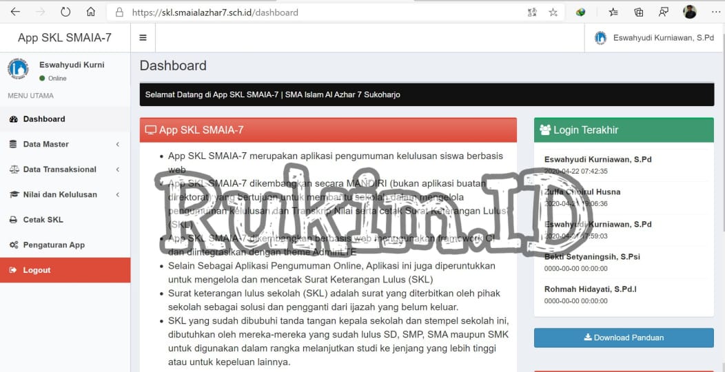 Aplikasi pengumuman kelulusan online ini diberi nama aplikasi sistem informasi kelulusan sman 1 sangatta selatan, disingkat asik smansel . Download Aplikasi Pengumuman Kelulusan Online Otomatis Print