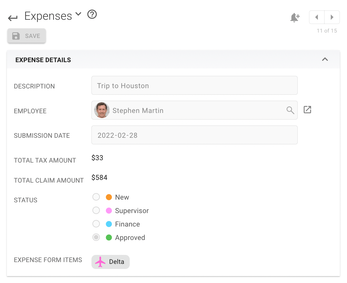 Expenses Form (Locked)
