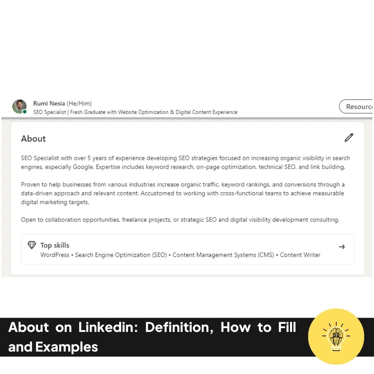 About on Linkedin: Definition, How to Fill and Examples 3 About on Linkedin Definition How to Fill and