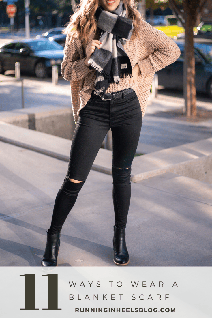 How to Tie a Blanket Scarf, tips featured by top US fashion blog, Running in Heels