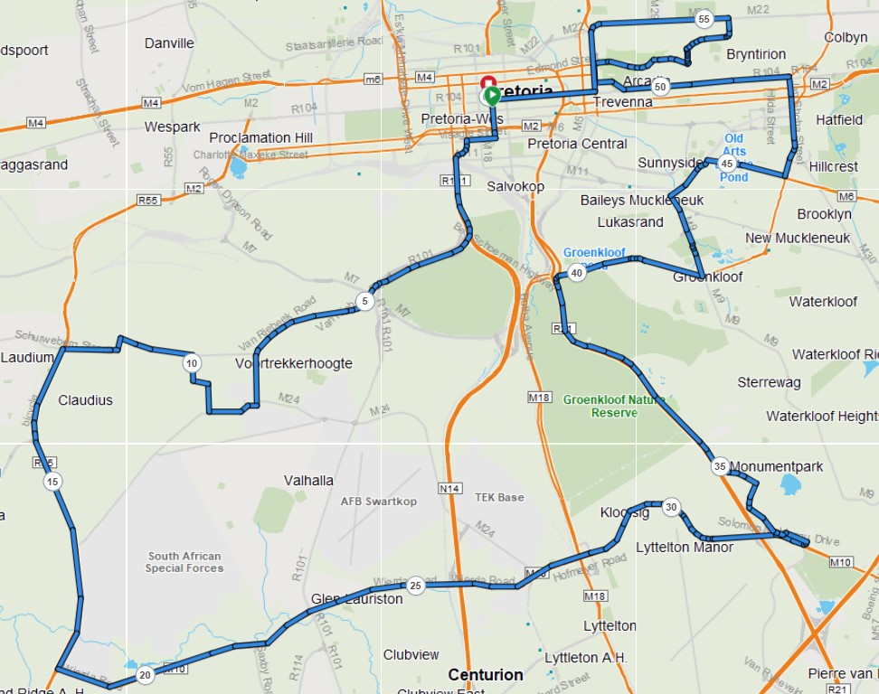 City60 Route Map The Running Mann City60 Route Map 