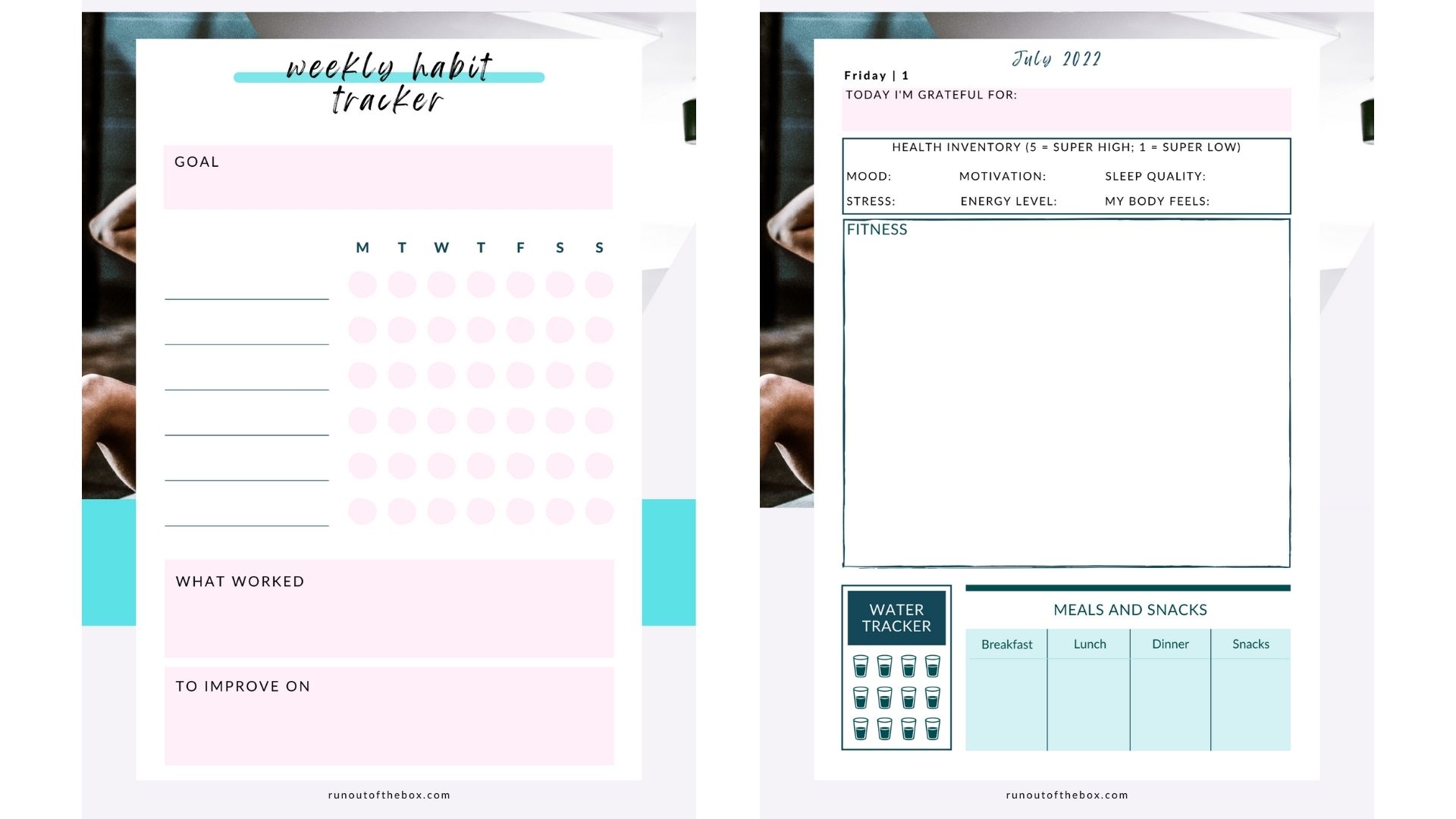 fitness journal, gym journal, crossfit journal for women
