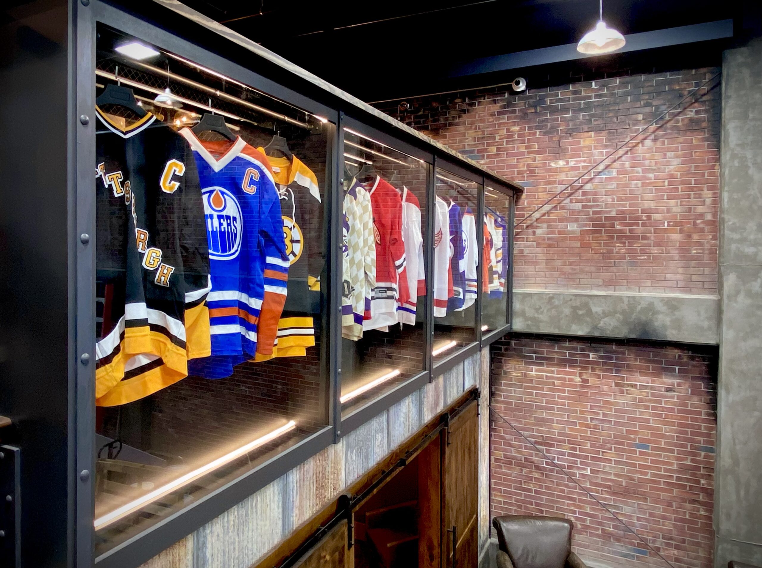 finished display cases with jerseys lighted display cases with hockey jerseys