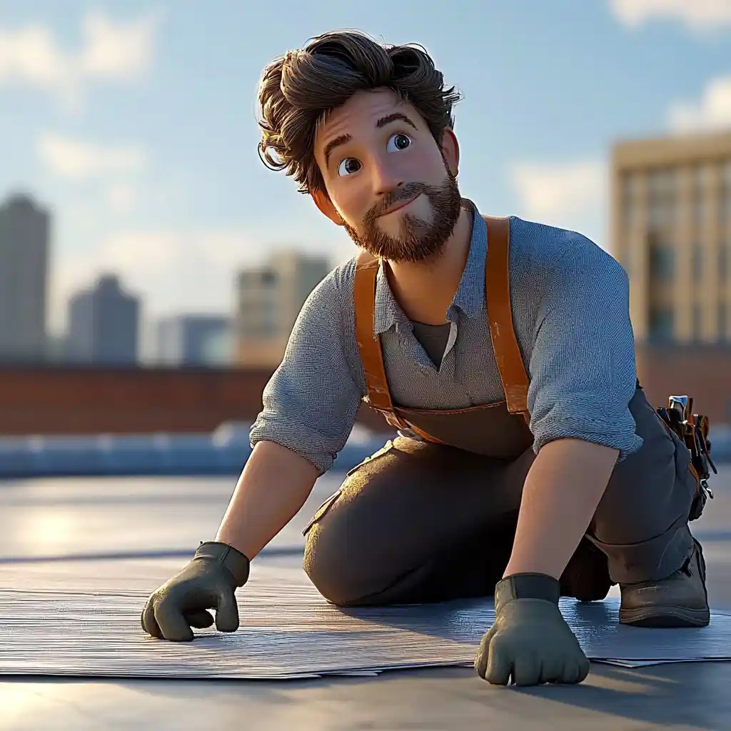 Commercial Roofing Contractor Working