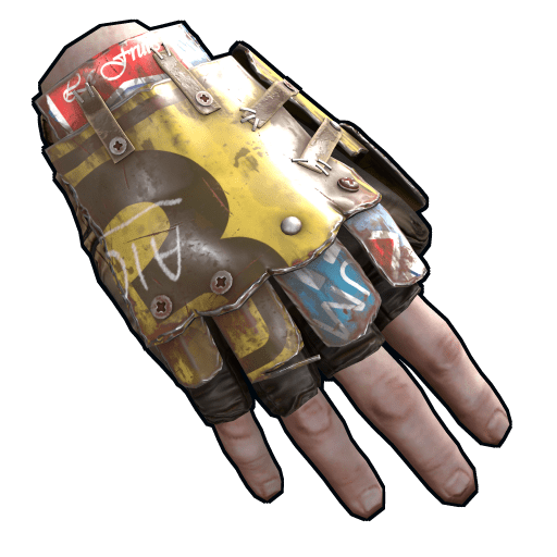 Gold Chains Roadsign Gloves - Sunset Textures - Artistic 8K Collection