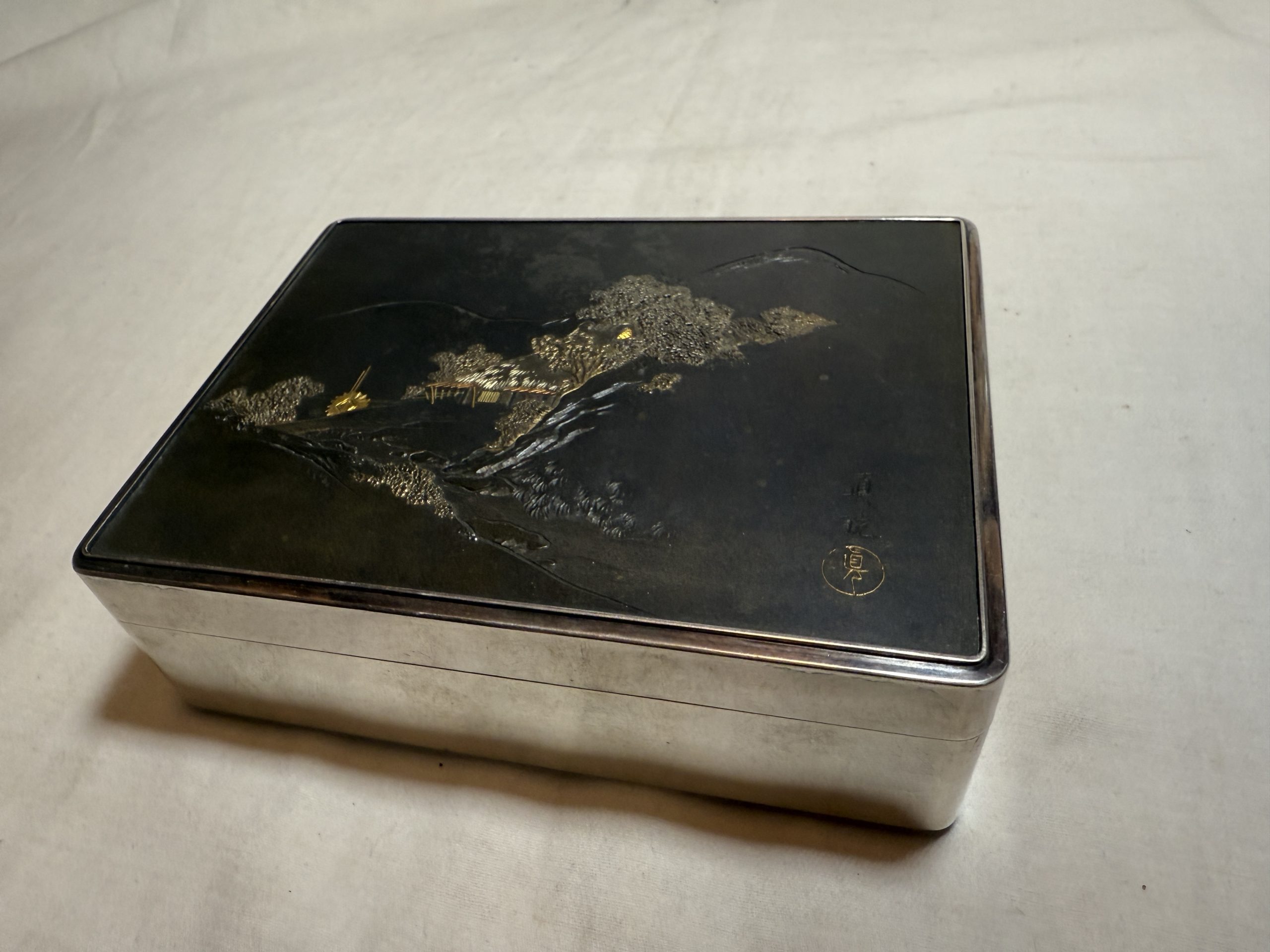 Vintage Japanese Narcotic Related Mixed Metal Box