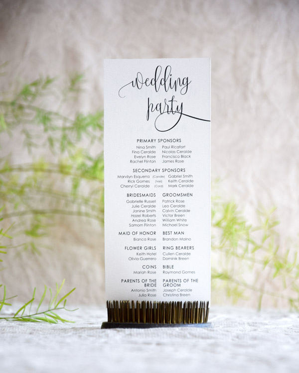 Rustic Wedding Program
