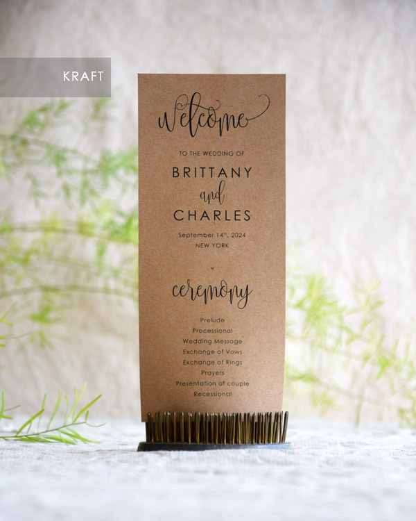Rustic Wedding Program