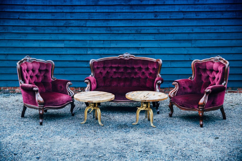 French Ruby Sofa Set