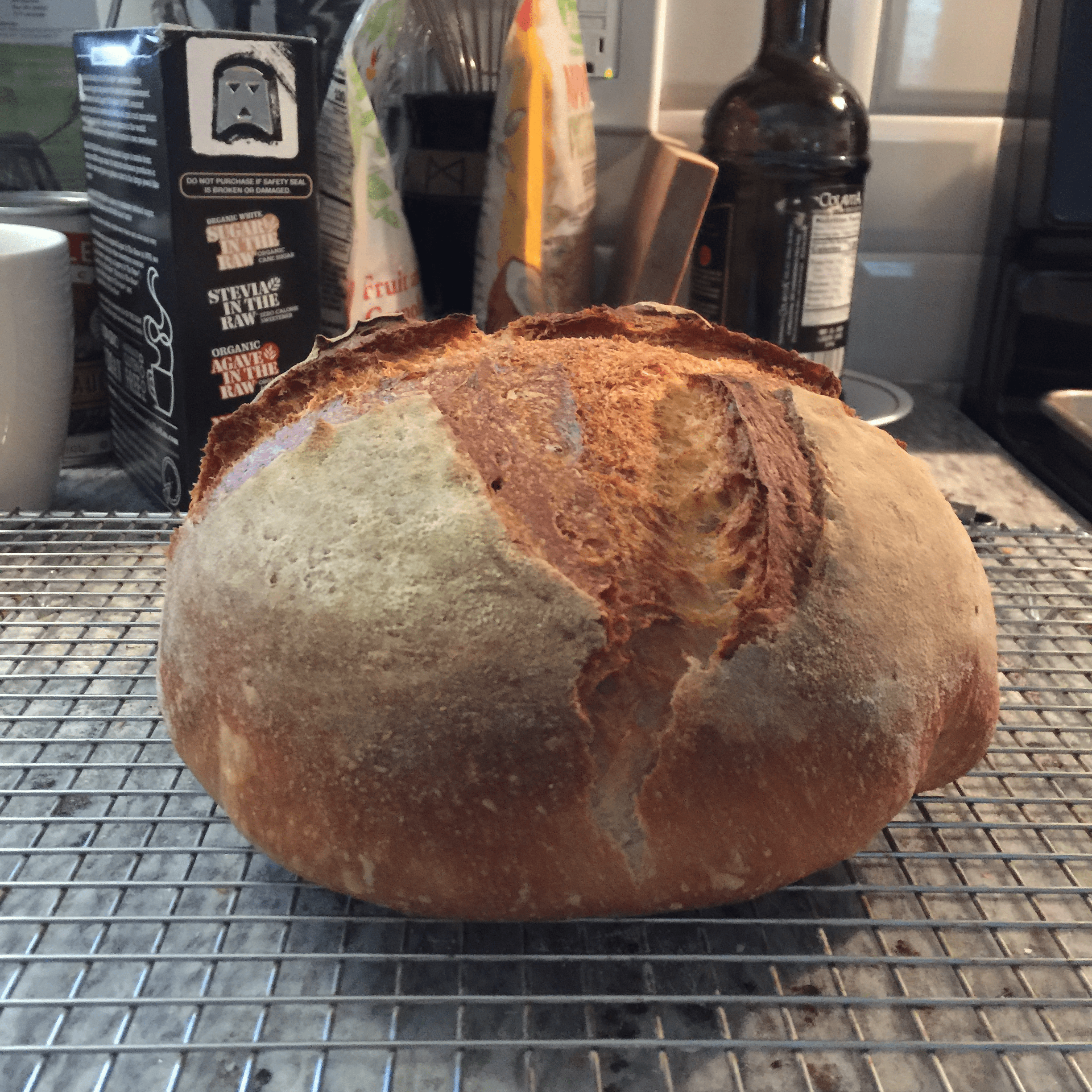 Loaf with higher AP flour and combo of commercial yeast + sourdough starter