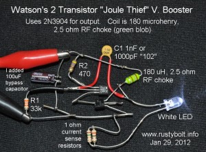 2012 01 29 2 Transistor Joule Thief V Booster Rustybolt